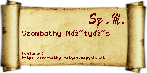 Szombathy Mátyás névjegykártya